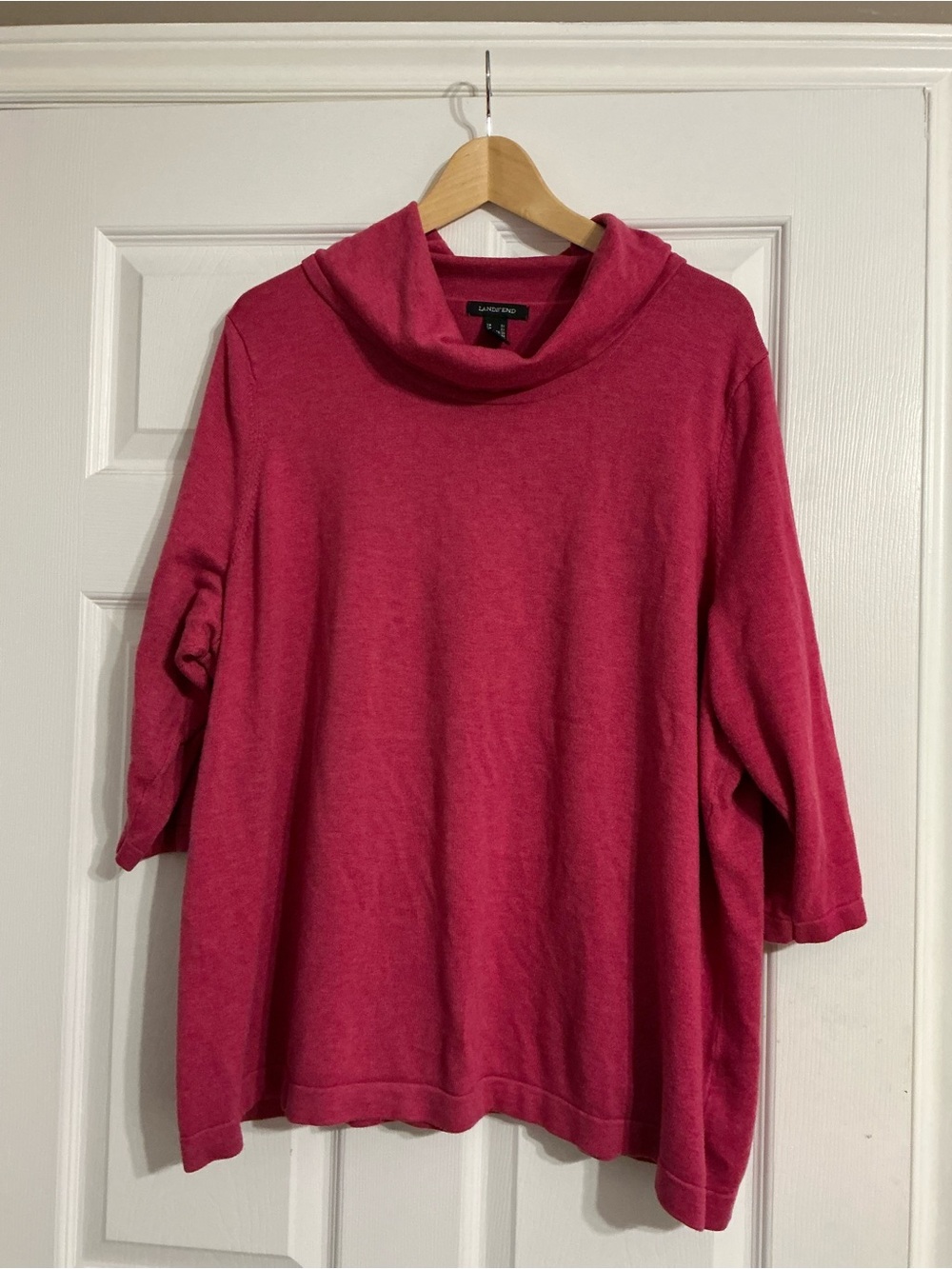Land’s End Plus Sized Cowl Neck Cotton Blend Sweater